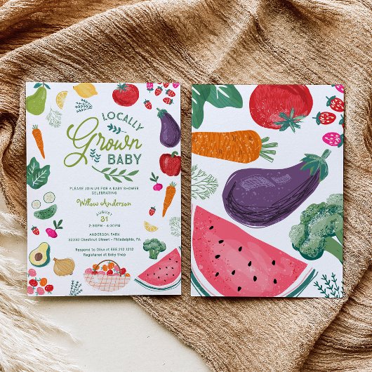 Lokaal geteeld Baby shower Kaart