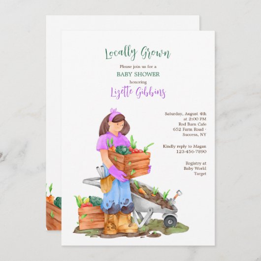 Lokaal geteeld Baby shower Kaart (Voorkant / Achterkant)