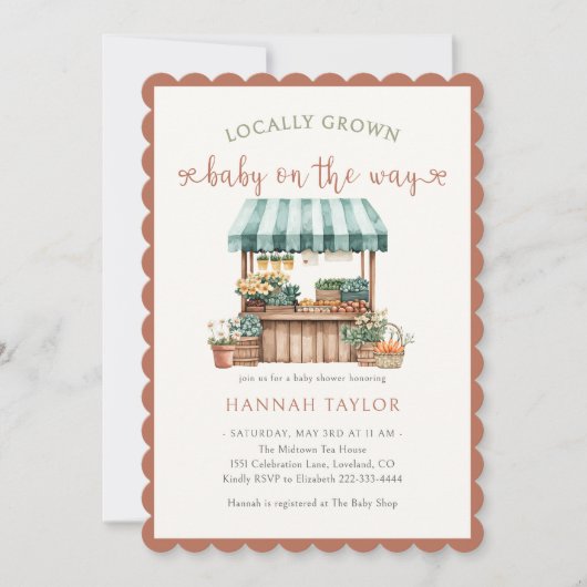 Lokaal geteeld Baby shower Kaart (Voorkant)