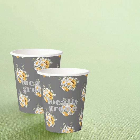 Lokaal geteeld Baby shower | Kleurblok GRIJS Papieren Bekers