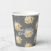 Lokaal geteeld Baby shower | Kleurblok GRIJS Papieren Bekers (Achterkant)