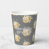 Lokaal geteeld Baby shower | Kleurblok GRIJS Papieren Bekers (Voorkant)