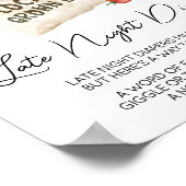 Lokaal geteeld Baby shower Late Night Luiers Sign Poster (Hoek)