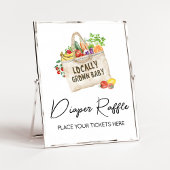 Lokaal geteeld Baby shower Luier Raffle Sign Poster