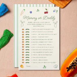 Lokaal geteeld Baby shower mama of papa spel