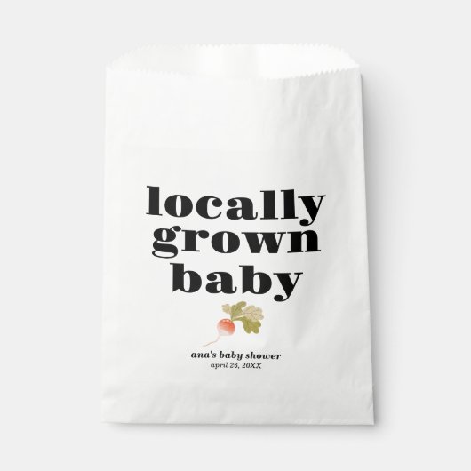 Lokaal geteeld Baby shower | Modern, minimaal & B+ Bedankzakje (Voorkant)