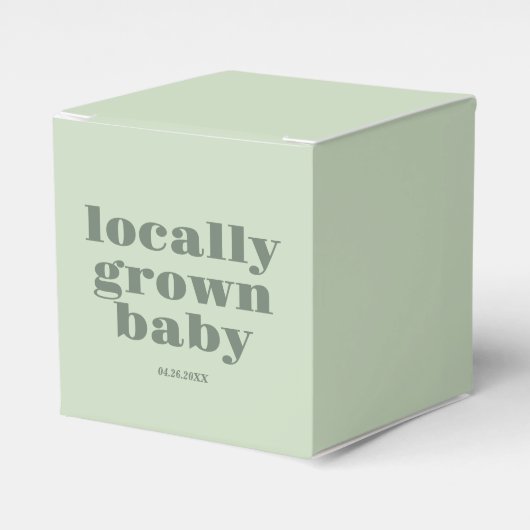 Lokaal geteeld Baby shower | Modern, Minimaal & SA Bedankdoosjes (Voorkant Zijde)