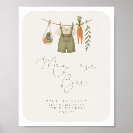 Lokaal geteeld Baby shower Mom-osa Bar Poster (Voorkant)