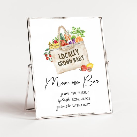 Lokaal geteeld Baby shower Mom Osa Bar SIgn Poster
