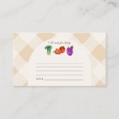 Lokaal geteeld Baby shower Note voor Baby Informatiekaartje (Voorkant)