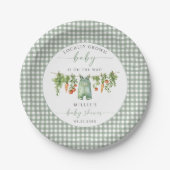 Lokaal geteeld Baby shower papier Bord Sage Green (Voorkant)