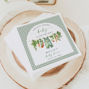 Lokaal geteeld Baby shower Papier servetten Sage G