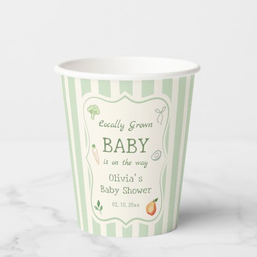 Lokaal geteeld Baby shower Papieren Bekers (Voorkant)