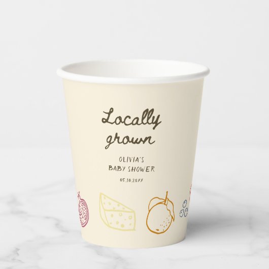 Lokaal geteeld Baby shower Papieren Bekers (Voorkant)