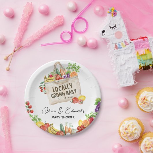 Lokaal geteeld Baby shower Papieren Bordje (Feest)