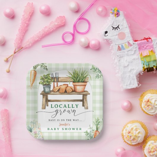 Lokaal geteeld Baby shower Papieren Bordje (Feest)