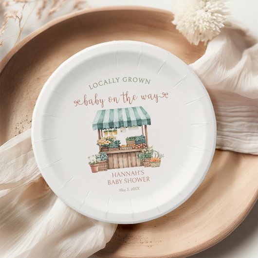 Lokaal geteeld Baby shower Papieren Bordje