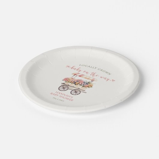 Lokaal geteeld Baby shower Papieren Bordje (Gekanteld)