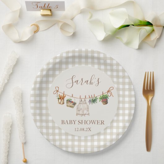 Lokaal geteeld Baby shower Papieren Bordje (Huwelijk)