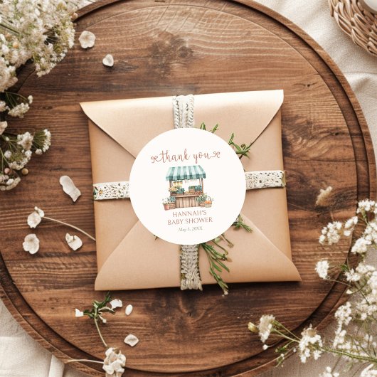 Lokaal geteeld Baby shower Ronde Sticker