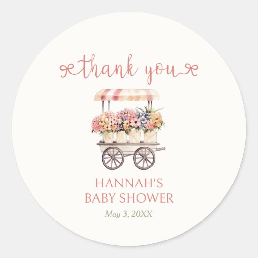 Lokaal geteeld Baby shower Ronde Sticker (Voorkant)