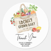 Lokaal geteeld Baby shower Ronde Sticker (Voorkant)