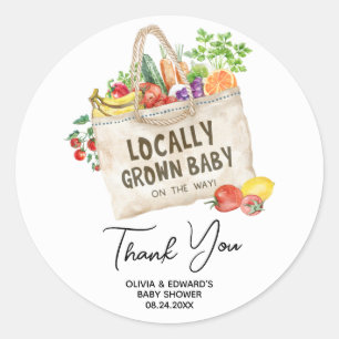 Lokaal geteeld Baby shower Ronde Sticker
