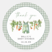 Lokaal geteeld Baby shower ronde Sticker Sage Gree (Voorkant)