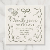 Lokaal geteeld Baby shower Rustic Farmer's Market Bedankjes Labels (Voorkant)
