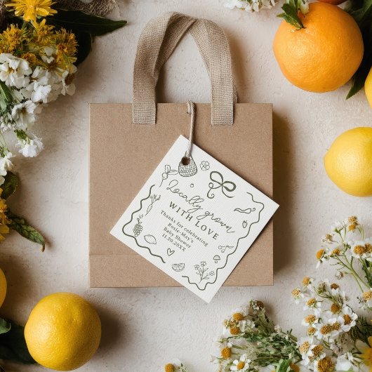 Lokaal geteeld Baby shower Rustic Farmer's Market Bedankjes Labels