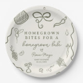 Lokaal geteeld Baby shower Rustic Farmer's Market Papieren Bordje (Voorkant)