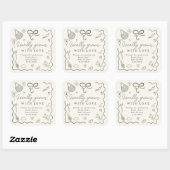 Lokaal geteeld Baby shower Rustic Farmer's Market Vierkante Sticker (Vel)