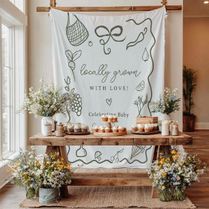 Lokaal geteeld Baby shower Rustic Farmer's Market Wandkleed