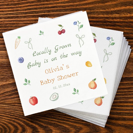 lokaal geteeld Baby shower Servet