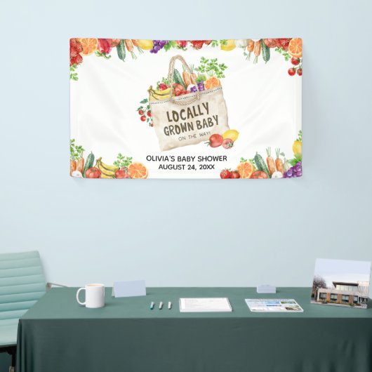 Lokaal geteeld Baby shower Spandoek (Beurs)
