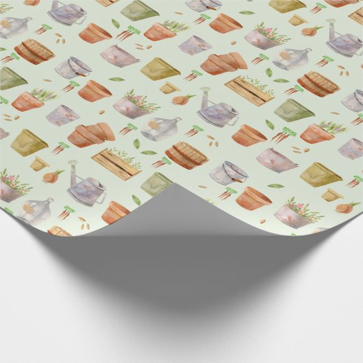 Lokaal geteeld Baby shower tuinpatroon Cadeaupapier (Hoek)