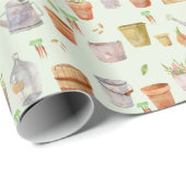 Lokaal geteeld Baby shower tuinpatroon Cadeaupapier (Rol Hoek)