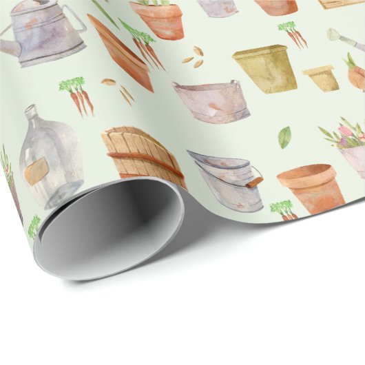 Lokaal geteeld Baby shower tuinpatroon Cadeaupapier (Rol Hoek)