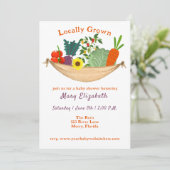 Lokaal geteeld Baby shower uit een plantenmand Kaart (Staand voorkant)