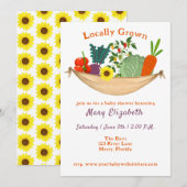 Lokaal geteeld Baby shower uit een plantenmand Kaart (Voorkant / Achterkant)