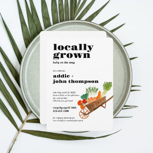 Lokaal geteeld Baby shower Uitnodigen Minimaal Kaart