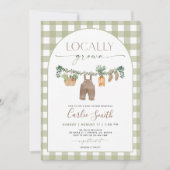 Lokaal geteeld Baby shower uitnodiging, boeren mar Kaart (Voorkant)