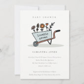 Lokaal geteeld Baby shower van Blauwe Kar Bedankkaart (Voorkant)