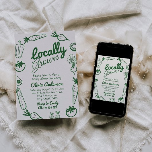 Lokaal geteeld Baby shower van de boerenmarkt Kaart