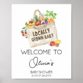 Lokaal geteeld Baby shower welkomstbord Poster (Voorkant)