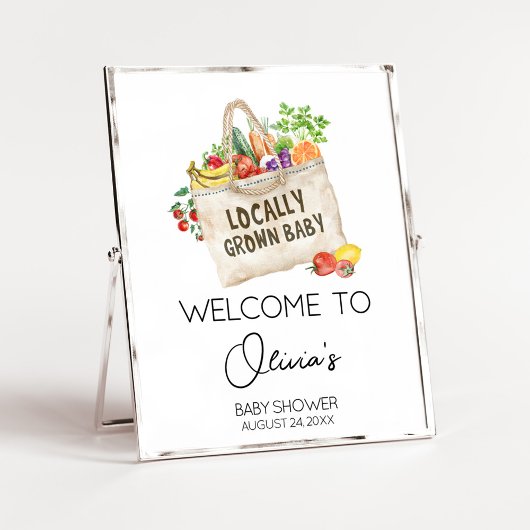 Lokaal geteeld Baby shower welkomstbord Poster
