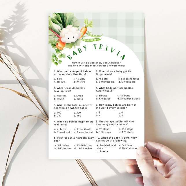 Lokaal geteeld baby trivia baby shower spel (Creator heeft geüpload)