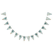 Lokaal geteeld bloemmotief blauw Baby shower Vlaggetjes (Alle)