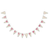 Lokaal geteeld bloemmotief roze Baby shower Vlaggetjes (Alle)