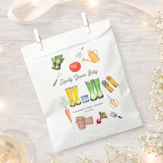 Lokaal geteeld Blue Boots Garden Baby shower Bedankzakje (Geknipt)